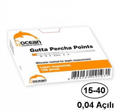 Ocean 15-40 No 0.04 Açılı Gutta Percha Points