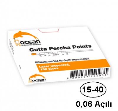 Ocean 15-40 No 0.06 Açılı Gutta Percha Points