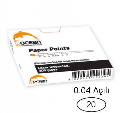 Ocean 20 No 0.04 Açılı Paper Points