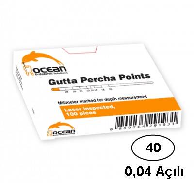 Ocean 40 No 0.04 Açılı Gutta Percha Points