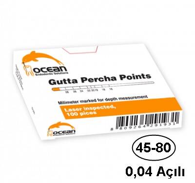 Ocean 45-80 No 0.04 Açılı Gutta Percha Points